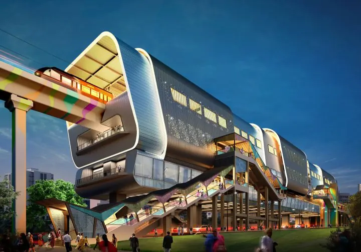 Render of Vanaz Metro Station, a short distance from 11 Avenue in Kothrud, Pune